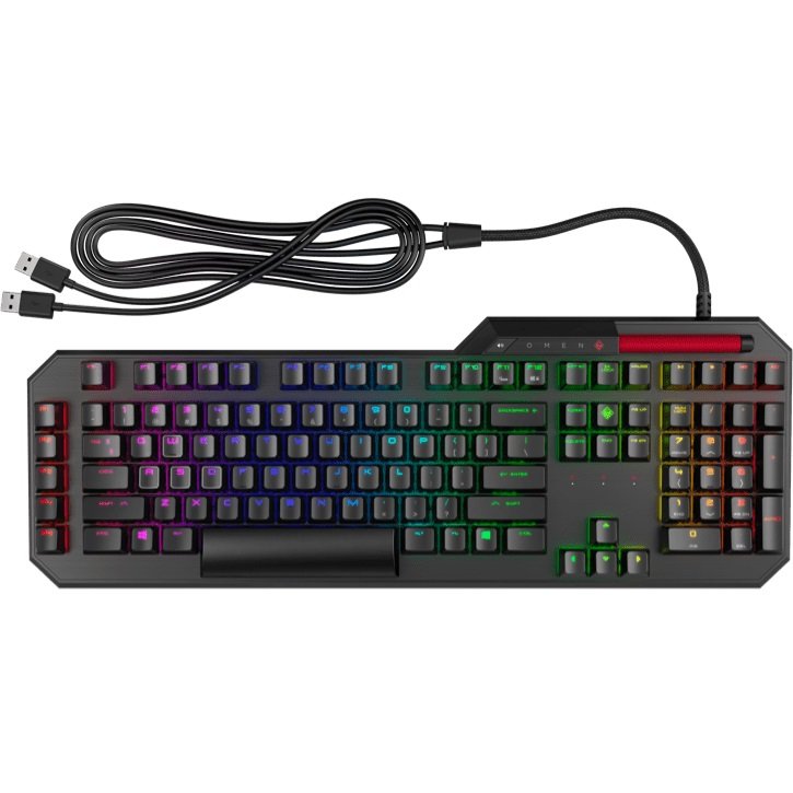 Omen by HP Sequencer RGB Mechanical Optical Gaming Keyboard 10X Faster Blue Switch Volume Roller Bar Anti Ghosting