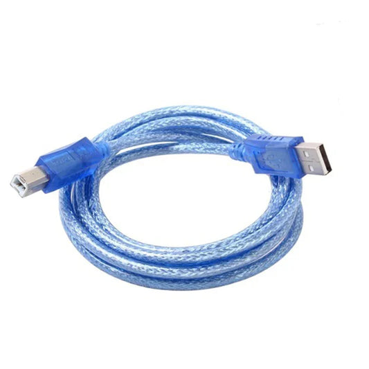 USB 3M Printer Cable In Transparent Blue & Black