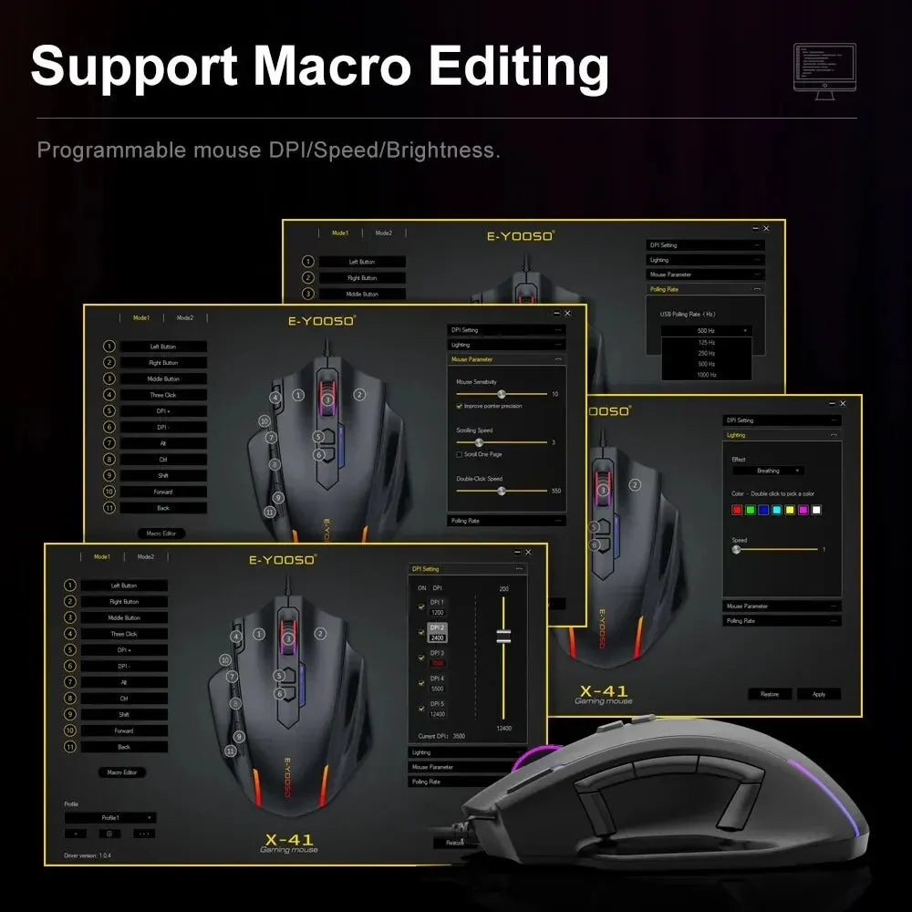 E-YOOSO X-41 Pro RGB Wired Gaming Mouse