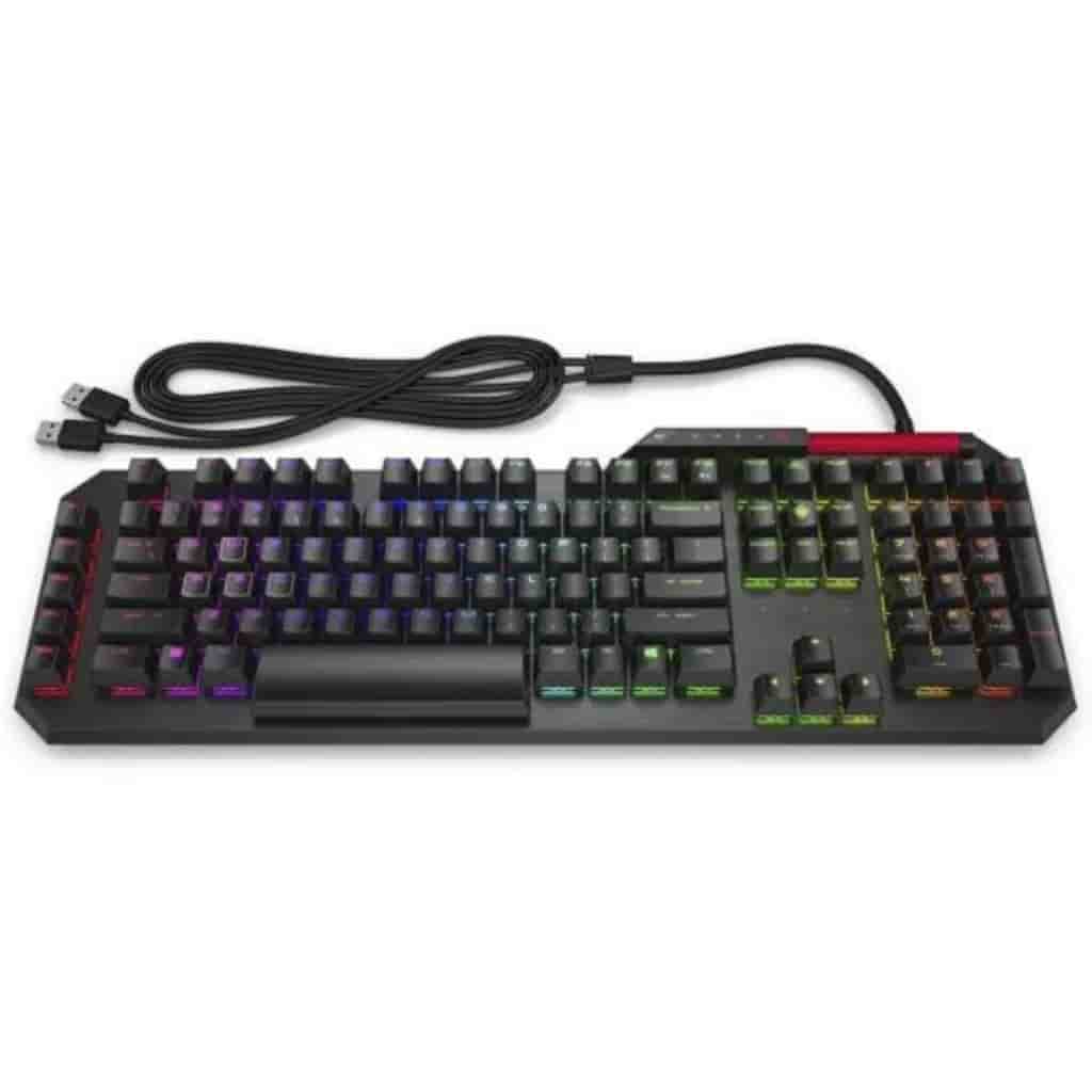 Omen by HP Sequencer RGB Mechanical Optical Gaming Keyboard 10X Faster Blue Switch Volume Roller Bar Anti Ghosting