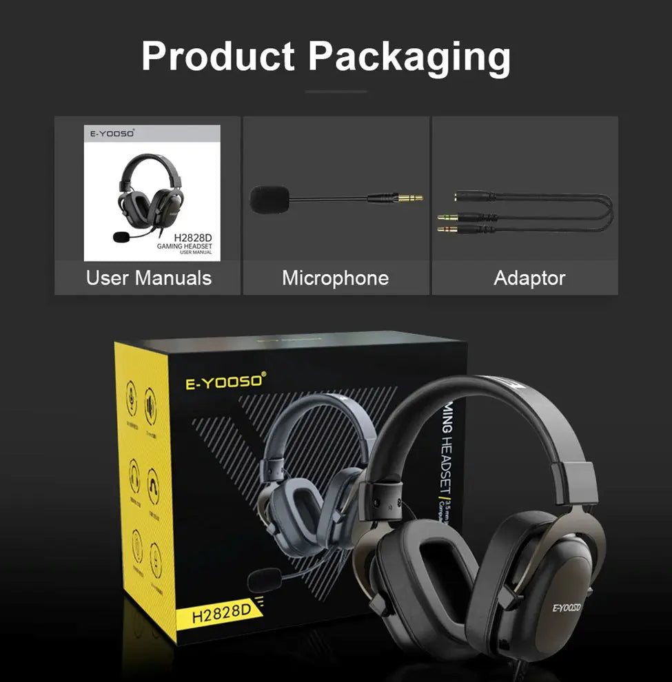 E-Yooso H2828D Gaming Headset (Black)