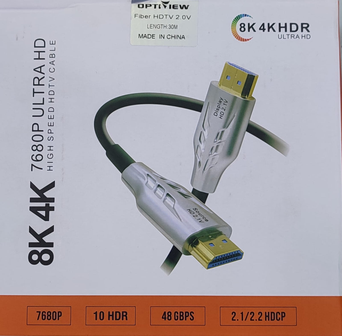Optiview HDMI 4K ACTIVE OPTICAL CABLE - 2.1 V ( AOC ) WITH BOX 15m