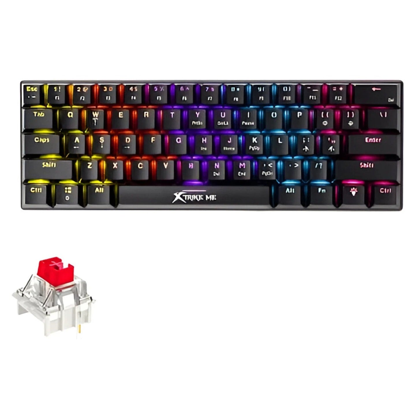 Xtrike Me Gk-916 Rainbow Switch Lights Mechanical Gaming Keyboard 61 Keys