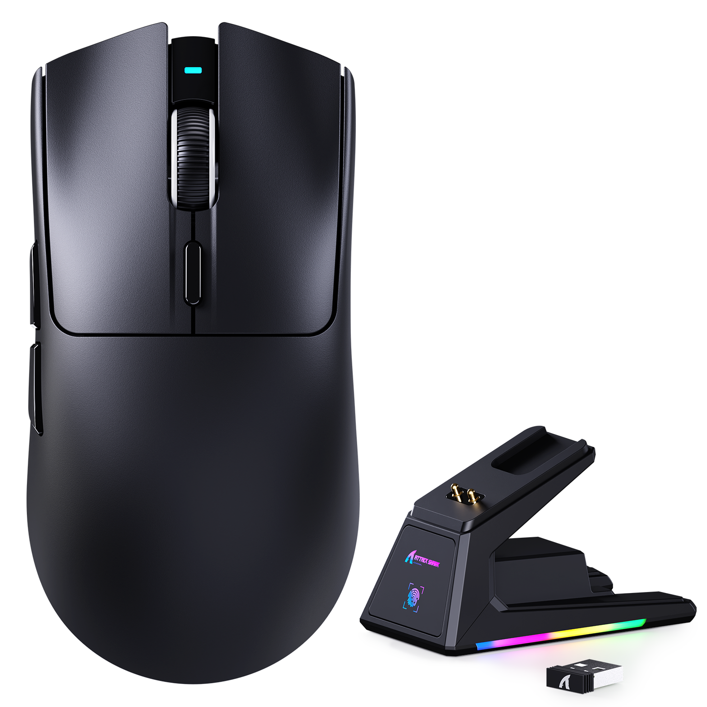 ATTACK SHARK X1 Tri-mode Gaming Mouse With Touchpad RGB Charging Dock PAW3395PRO Sensor