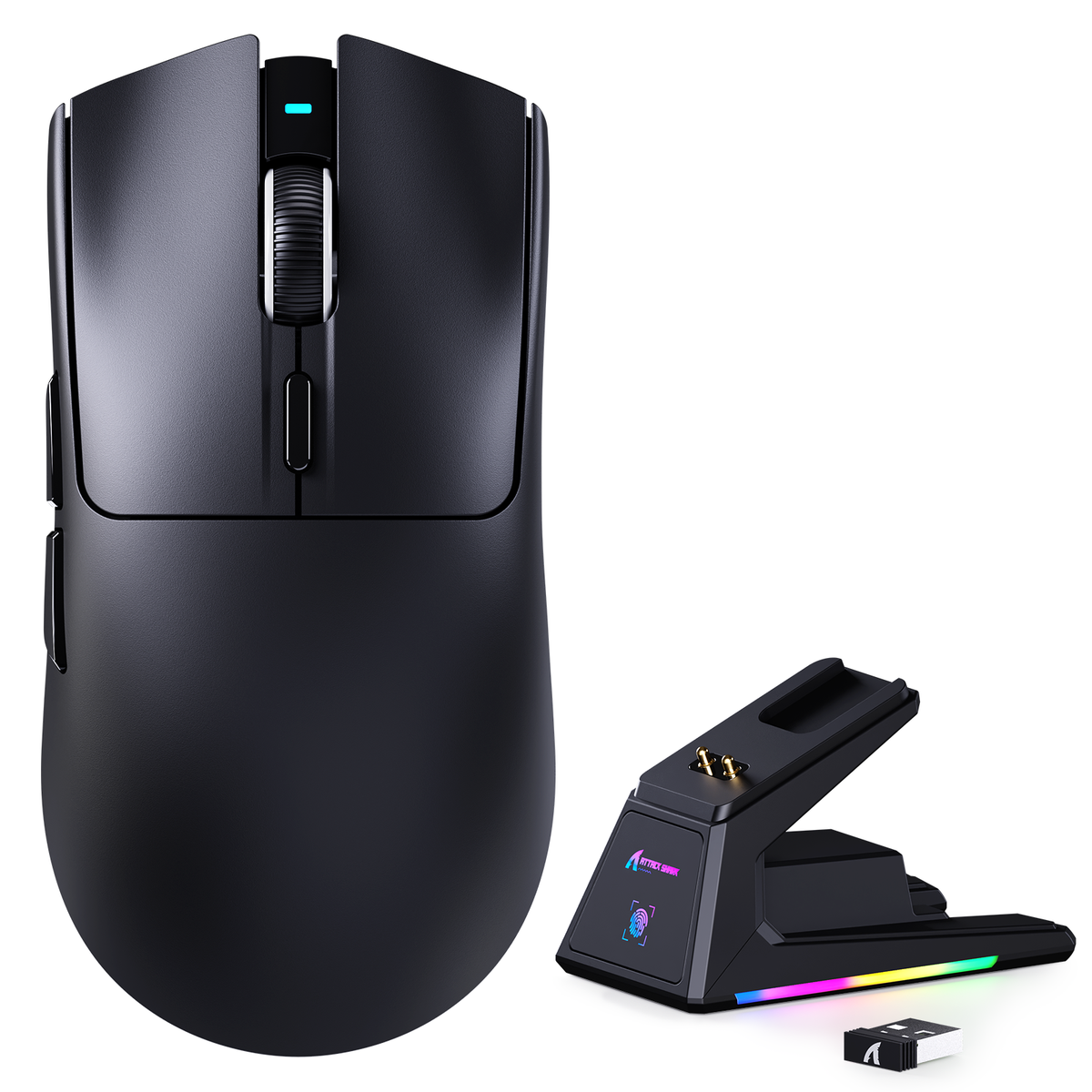 ATTACK SHARK X1 Tri-mode Gaming Mouse With Touchpad RGB Charging Dock PAW3395PRO Sensor