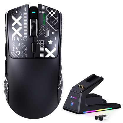 ATTACK SHARK X1 Tri-mode Gaming Mouse With Touchpad RGB Charging Dock PAW3395PRO Sensor