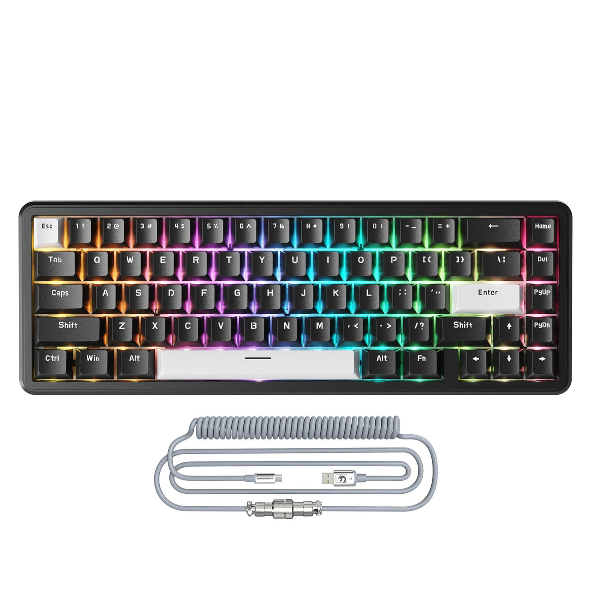 ATTACK SHARK X65 HE Magnetic Switch Rapid Trigger Keyboard With 8Khz Coiled Cable