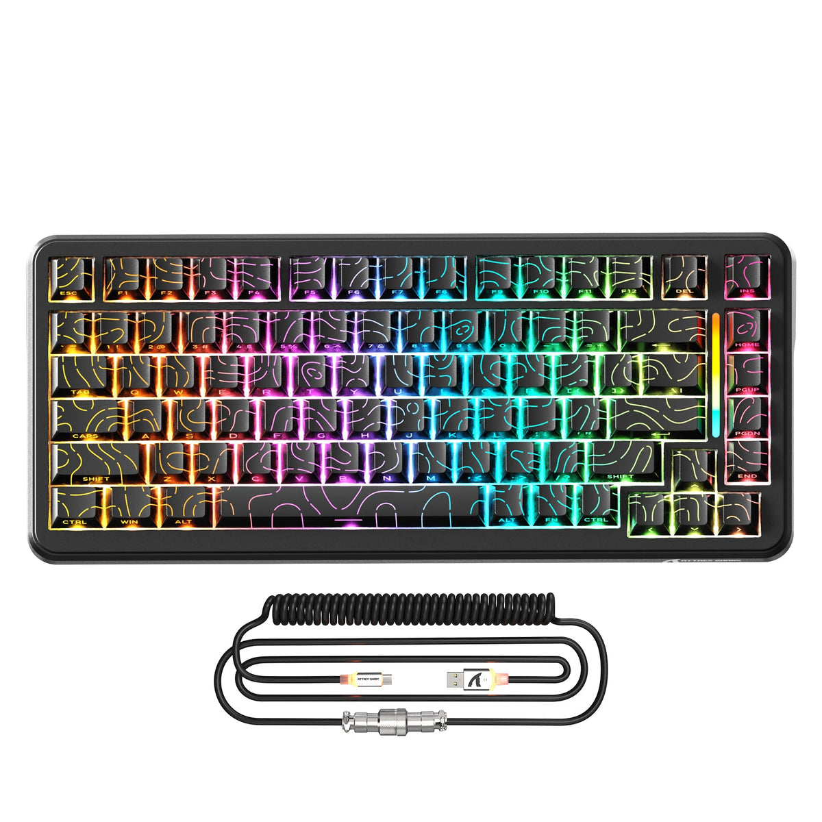 ATTACK SHARK X82PRO HE Magnetic Keyboard With C01Ultra RGB Coiled Cable