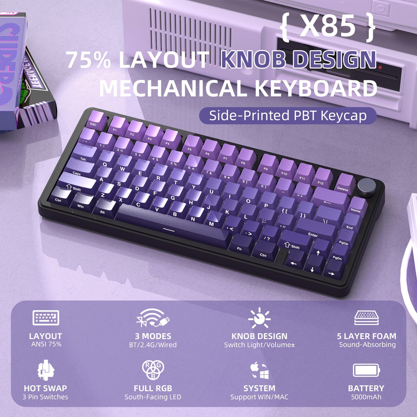 ATTACK SHARK X85 Wireless Mechanical Keyboard