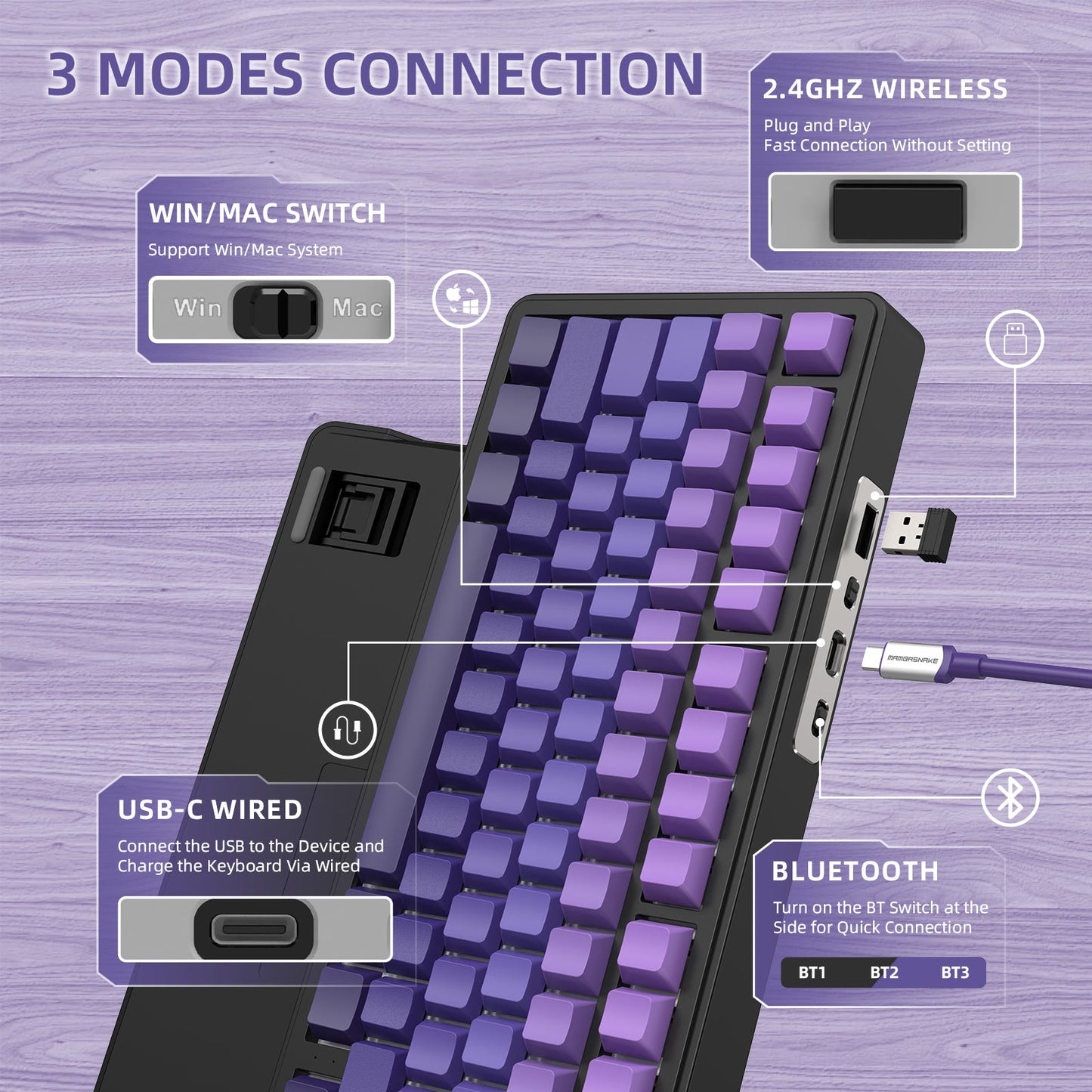 ATTACK SHARK X85 Wireless Mechanical Keyboard