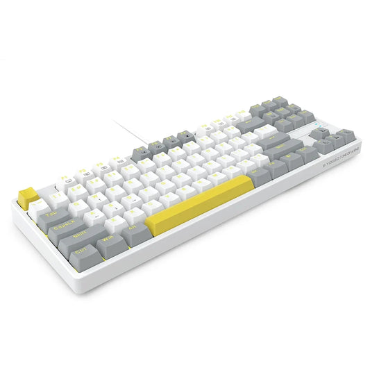 E-YOOSO Z-87 White Gray Single Light Mechanical Keyboard With Red Switches