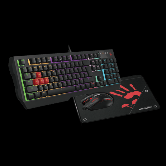 B1700 Neon Gaming Keyboard Mouse Mousepad Combo