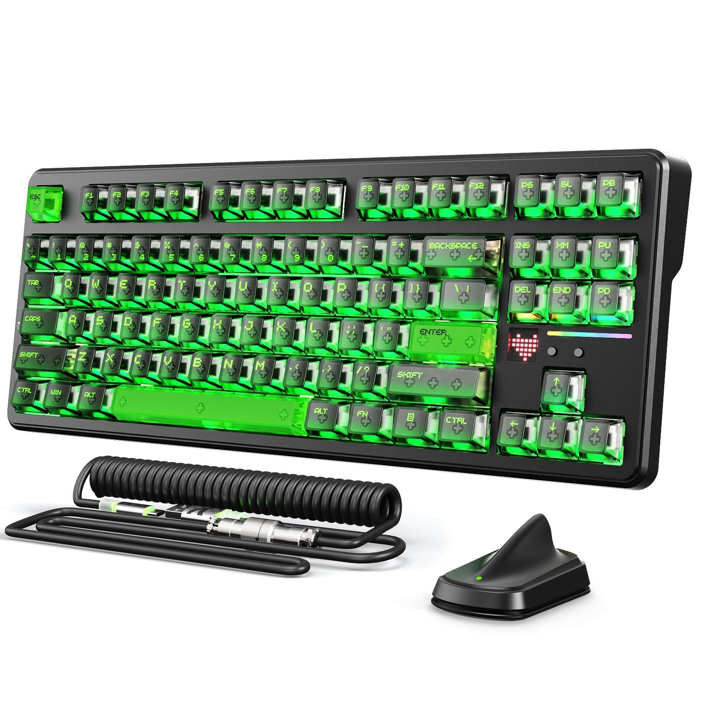 ATTACK SHARK X87 ULTRA Wireless Gaming Keyboard with 8KHz Receiver and RGB Coiled Cable