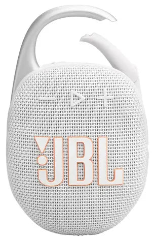 JBL Clip 5 Ultra-Portable Bluetooth Speaker, IP67 Waterproof and Dustproof, Up To 12 Hours Of Playtime, White