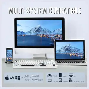 Aula F99 Pro Tri-Mode 96% 100-Key Gasket-Mounted Mechanical Keyboard with Knob, Bluetooth 5.0 and 2.4GHz Wireless and USB Type-C Wired, 8000mAh Battery, South-Facing RGB Backlight, Star Vector Switch, Blue/White/Black