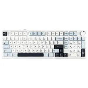 Aula F99 Pro Tri-Mode 96% 100-Key Gasket-Mounted Mechanical Keyboard with Knob, Bluetooth 5.0 and 2.4GHz Wireless and USB Type-C Wired, 8000mAh Battery, South-Facing RGB Backlight, Star Vector Switch, Blue/White/Black