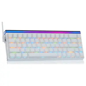 AULA HERO68 HE 60-Key Wired Hall Effect Gaming Keyboard, RGB Backlighting, 8K Polling Rate and 0.125ms Latency, Rapid Trigger and Adjustable Actuation, USB-C, White Pluto