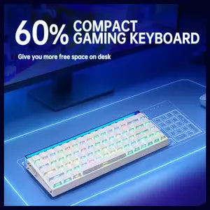 AULA HERO68 HE 60-Key Wired Hall Effect Gaming Keyboard, RGB Backlighting, 8K Polling Rate and 0.125ms Latency, Rapid Trigger and Adjustable Actuation, USB-C, White Pluto