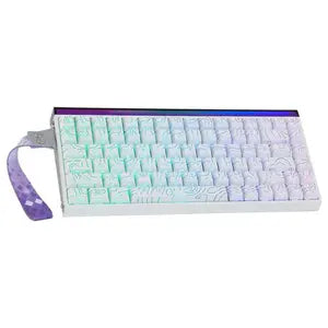 AULA HERO84 HE 84-Key Wired Hall Effect Magnetic Gaming Keyboard, 8K Polling Rate, 0.125ms Ultra-Low Latency, RGB Neon Lightbox, Custom Actuation, Black King Magnetic Switch, White Contour