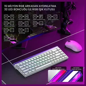 AULA HERO68 HE 60-Key Wired Hall Effect Gaming Keyboard, 16.8M RGB Backlighting, 8000Hz Polling Rate and 0.125ms Latency, Rapid Trigger and Adjustable Actuation, USB Type-C, White