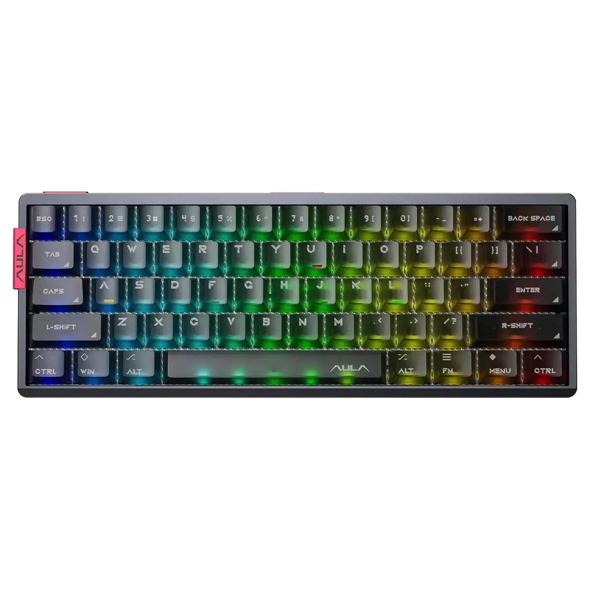 AULA AG60 Pro 60% Wired Aluminum Dual-Engine Gaming Keyboard with Hall Effect Magnetic Switch, 8K Polling Rate, 0.1ms Latency, Dynamic RGB Backlight, Black Frosted Translucent