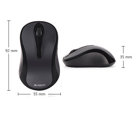 A4Tech G3-280NS 1200 DPI Glossy Grey Silent Click Office Mouse