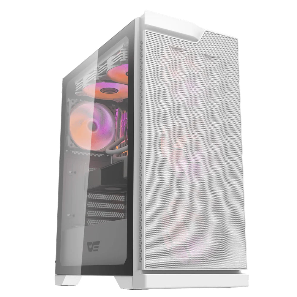 Darkflash DK361 Hexagon Mesh ATX PC Case – White