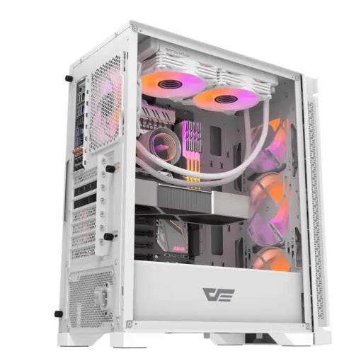 Darkflash DK361 Hexagon Mesh ATX PC Case – White