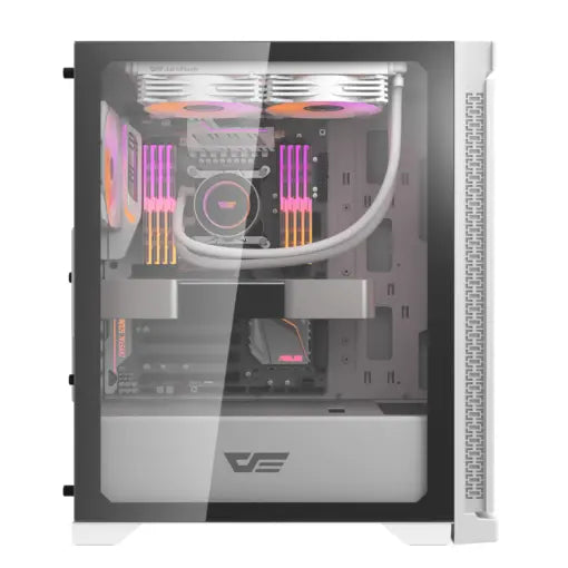 Darkflash DK361 Hexagon Mesh ATX PC Case – White