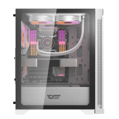 Darkflash DK361 Hexagon Mesh ATX PC Case – White