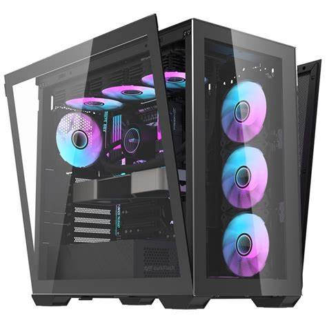 Darkflash DLX4000 Mesh Selection E-ATX Tempered Glass PC Case with 6 RGB Fans - Black
