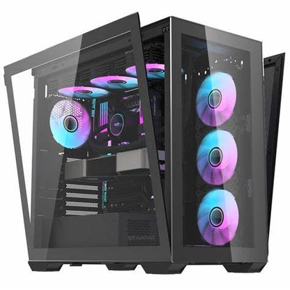 Darkflash DLX4000 Mesh Selection E-ATX Tempered Glass PC Case with 6 RGB Fans - Black