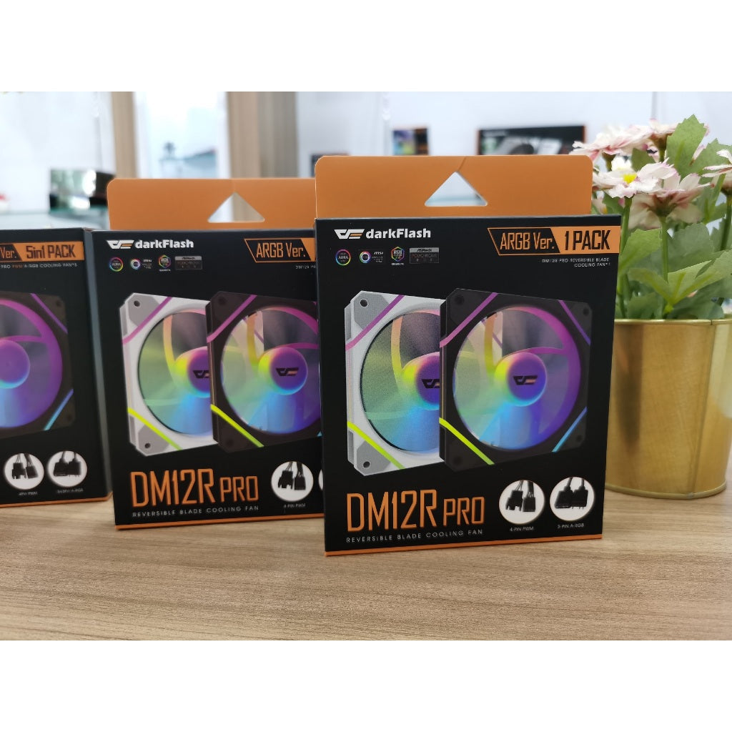 DM12PRO  3in1  BLACK RGB FANS  Set With  Controller &  Remote