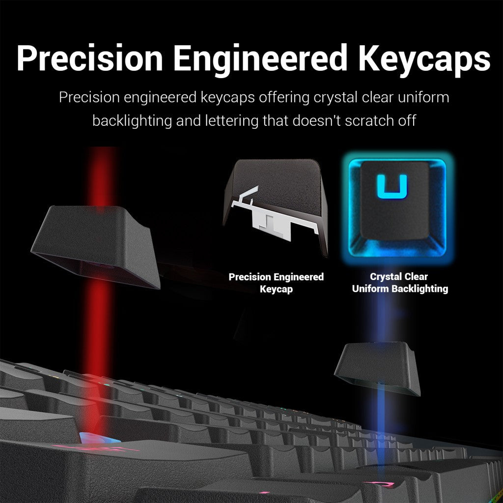 Redragon K599 KRS DEIMOS RGB Wireless Mechanical Gaming Keyboard with Red Switches (Black)