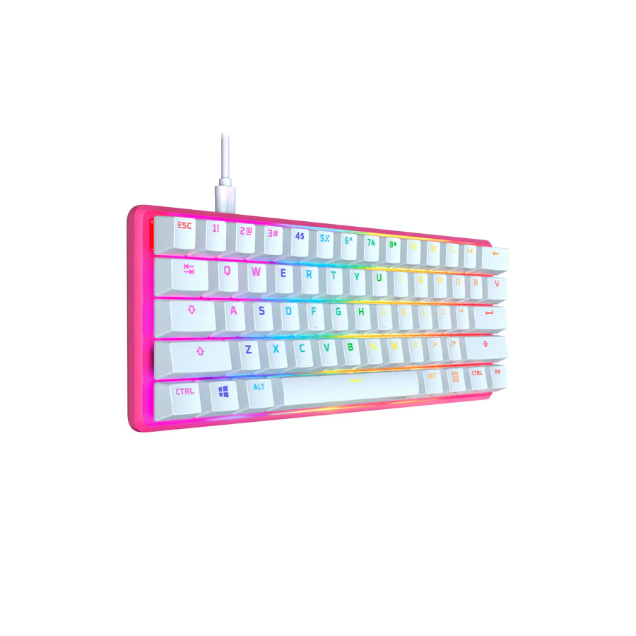 HyperX Alloy Origins 60 Mechanical Gaming Keyboard 60% Compact Size Red Switches White Edition OPEN BOX