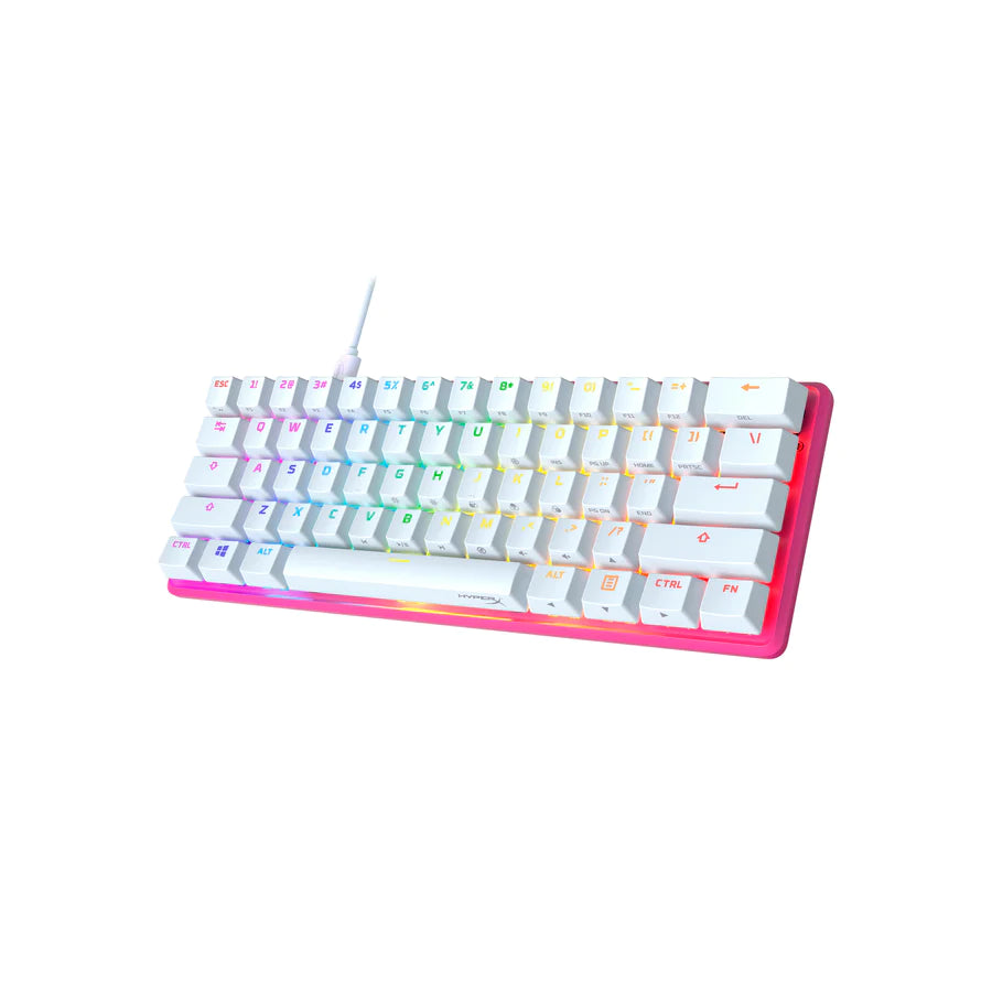 HyperX Alloy Origins 60 Mechanical Gaming Keyboard 60% Compact Size Red Switches White Edition OPEN BOX