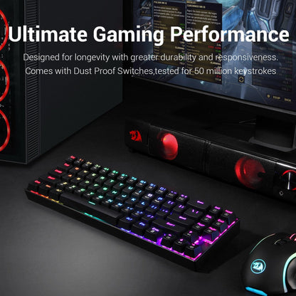 Redragon K599 KRS DEIMOS RGB Wireless Mechanical Gaming Keyboard with Red Switches (Black)