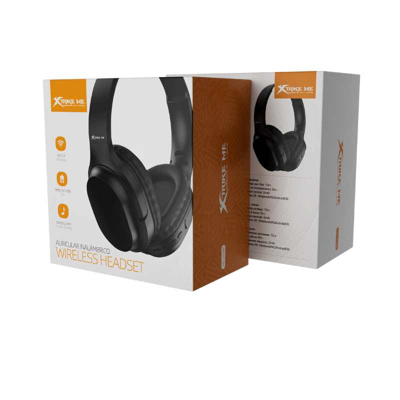 XTRIKE ME HD-214 BK WIRELESS BLUETOOTH 5.3 FOLDABLE OVER-EAR HEADPHONE