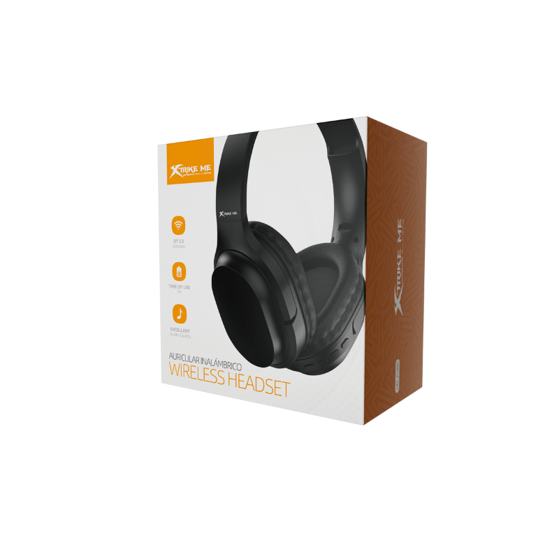 XTRIKE ME HD-214 BK WIRELESS BLUETOOTH 5.3 FOLDABLE OVER-EAR HEADPHONE