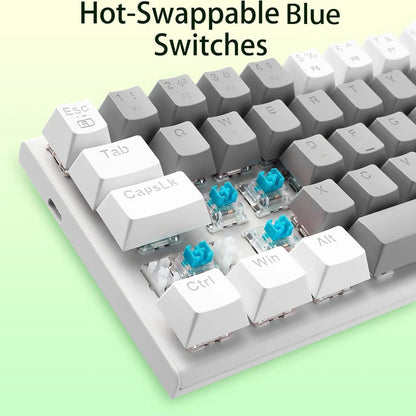 E-YOOSO Z-11 Gray White Mechanical Keyboard with Blue Switches