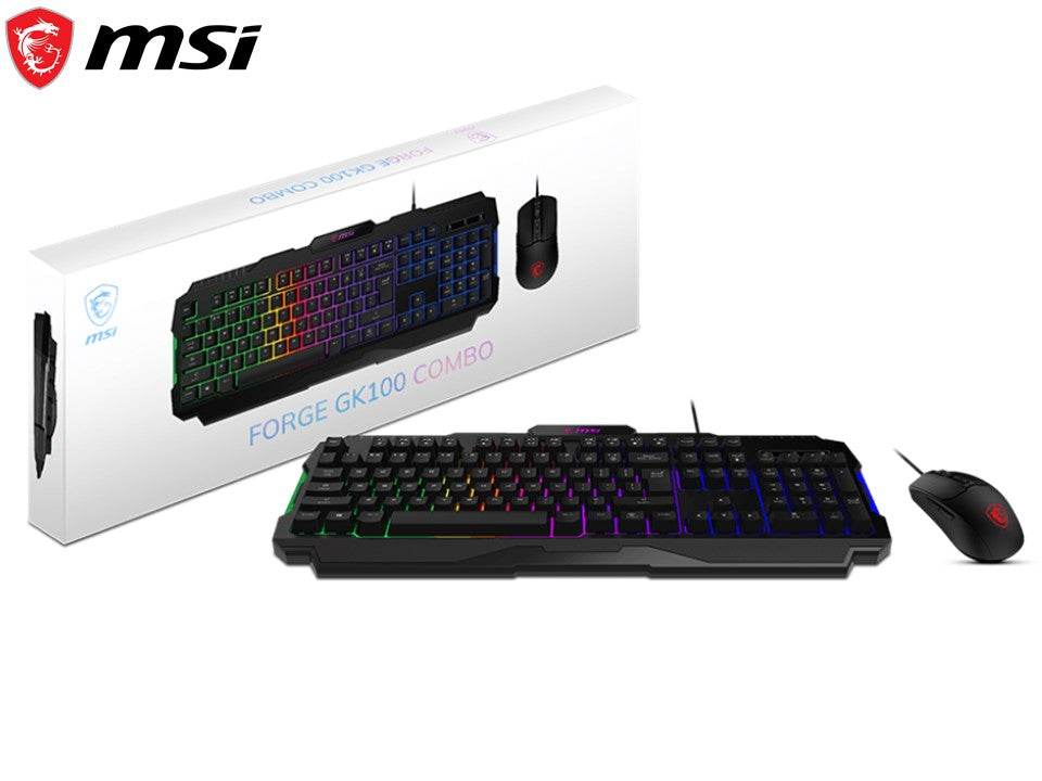 MSI FORGE GK100 Wired Gaming Mouse and Keyboard Combo