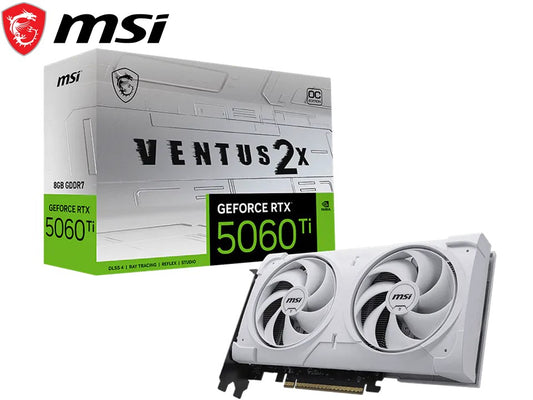 MSI GeForce RTX 5060 Ti 8G VENTUS 2X OC Plus Gaming Graphic Card White