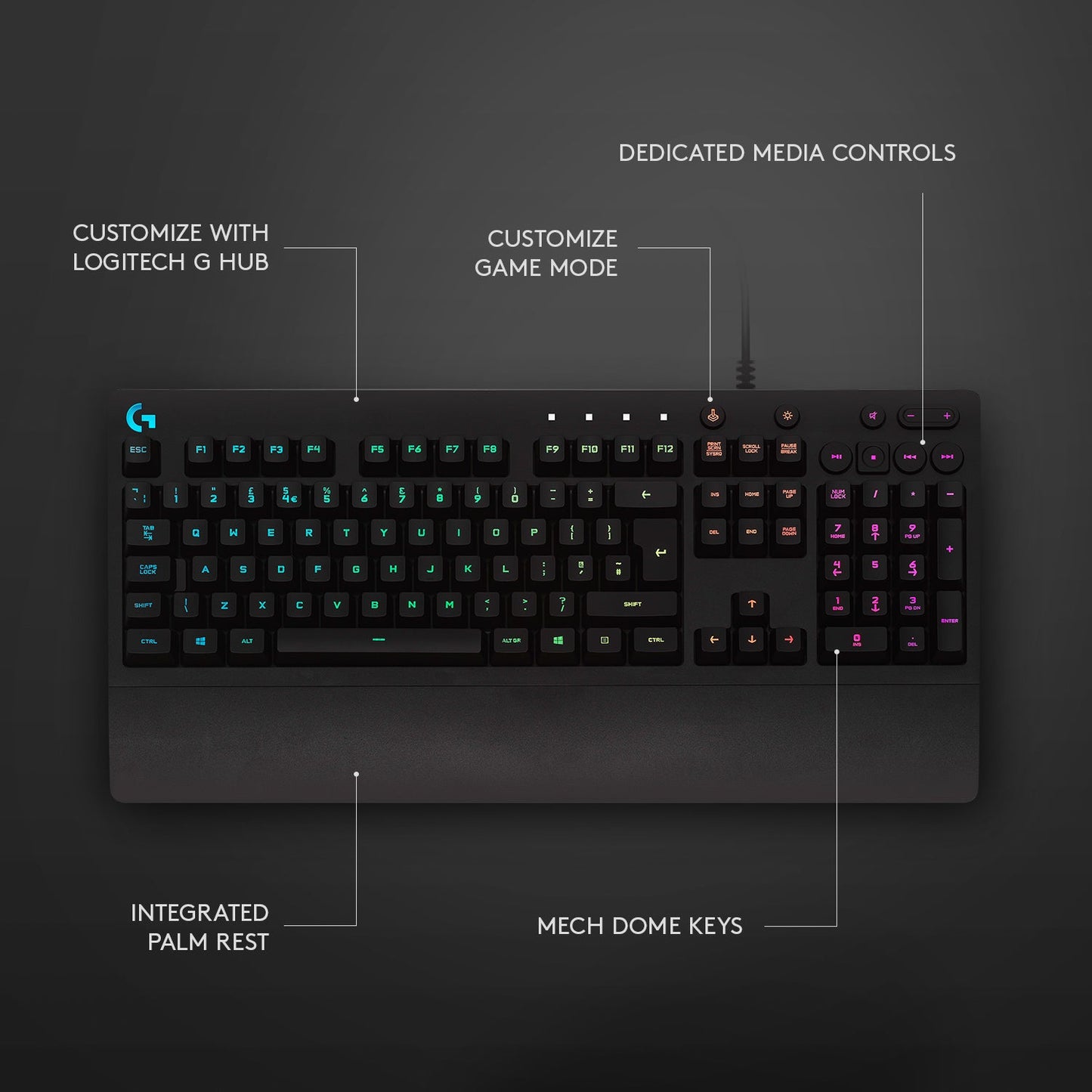 Logitech G213 Gaming Keyboard with RGB Lighting & Anti-Ghosting