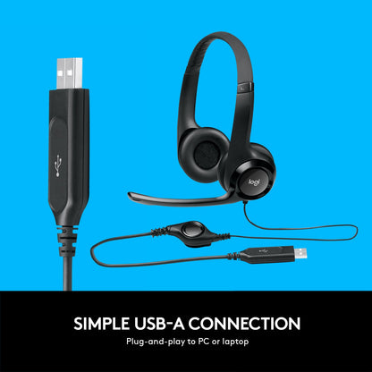 Logitech H390 USB Headset with Noise-Cancelling Mic