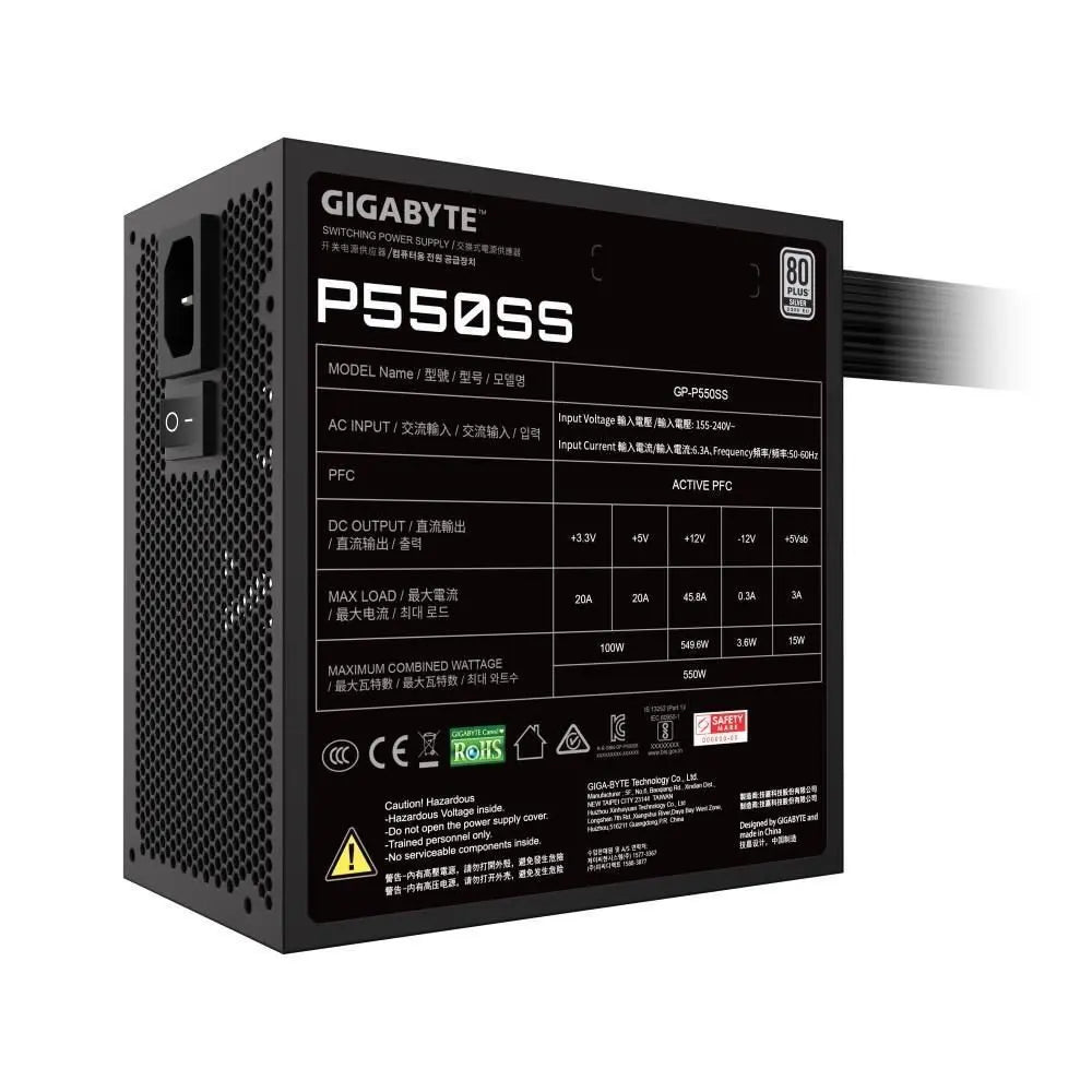 GIGABYTE GP-P550SS 550W 80+ Silver Power Supply
