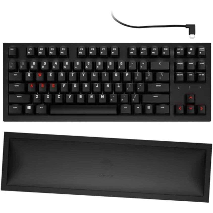 HP Omen Spacer TKL Wireless Gaming Keyboard White and Red Backlit Box Packed with Wrist Rest