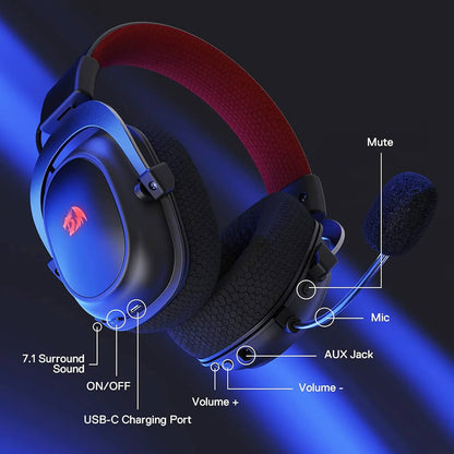 Redragon H510 ZEUS PRO Mode RGB Wireless Gaming Headset (Black)