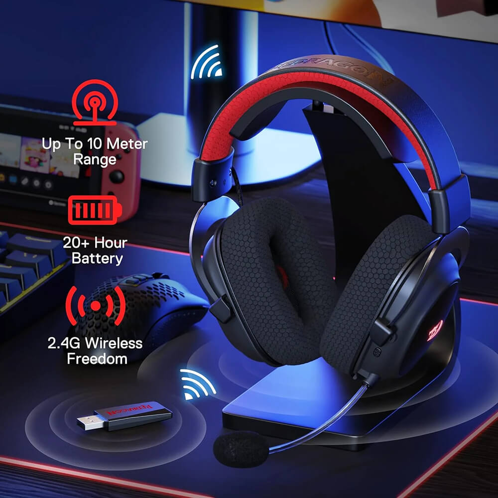 Redragon H510 ZEUS PRO Mode RGB Wireless Gaming Headset (Black)