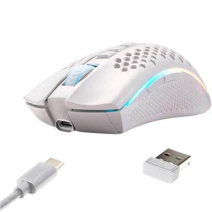 Redragon M808W-KS STORM PRO RGB Wireless Gaming Mouse, 16000 DPI (White)