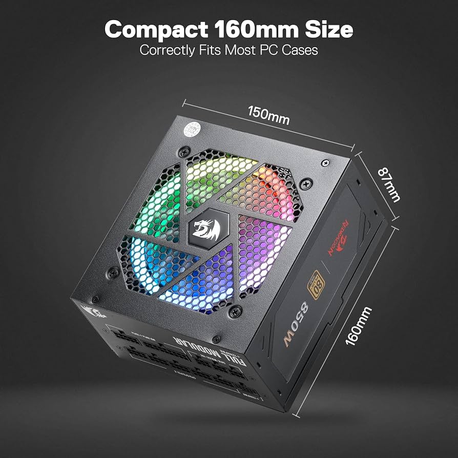Redragon RGPS GC-PSU007 80+ Gold 850W ATX Fully Modular Power Supply